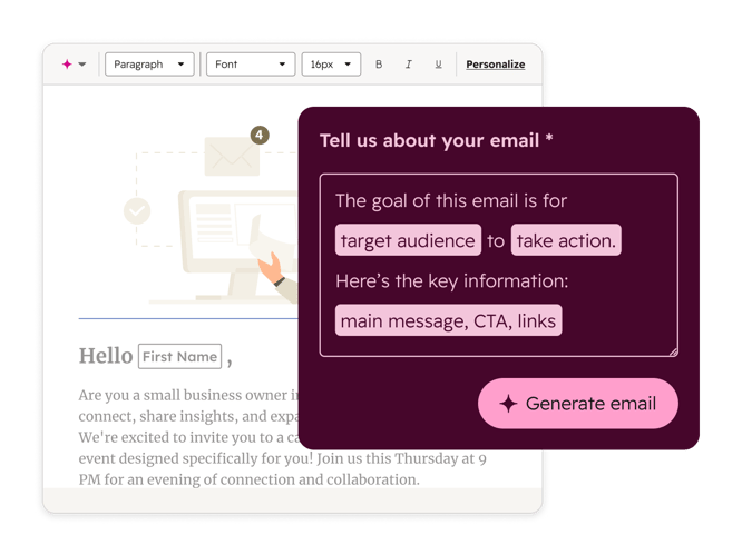 Marketing Hub - Generate Email With Prompt Marketing Hub - Generate Email With Prompt