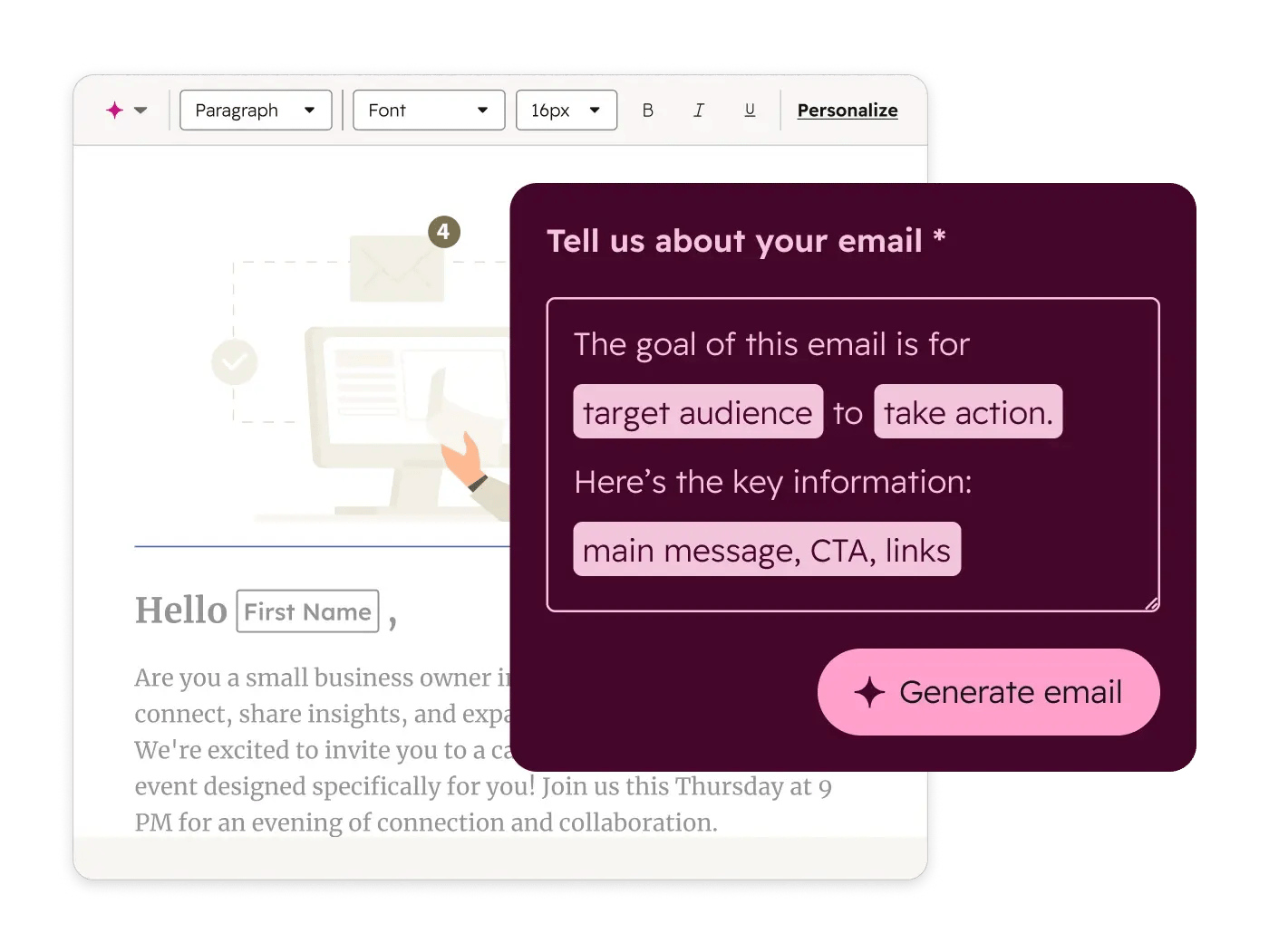 Marketing Hub - Generate Email With Prompt
