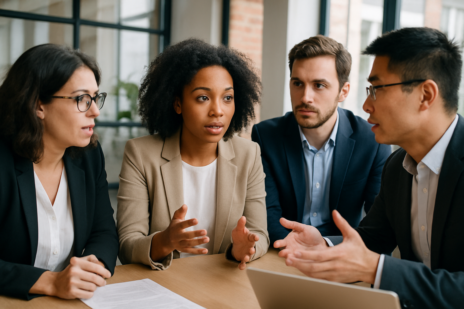 group of people discussing inside office-1 group of people discussing inside office-1
